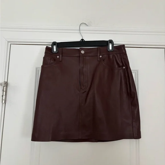 Express Faux Leather Mini Skirt in Deep Wine - Picture 3 of 7